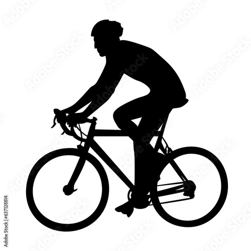Silhouette of a person riding a bicycle