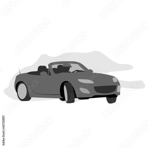 Tableau sur toile Vector icon of a Mazda Miata drifting