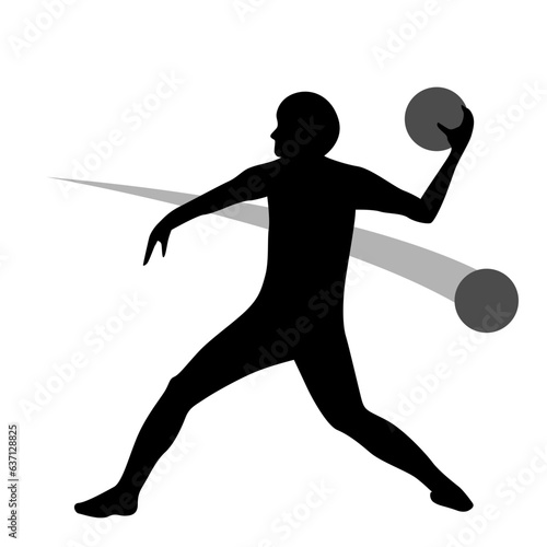 Silhouette of a person playing dodgeball