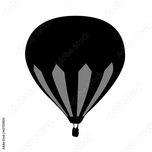 Vector icon of a hot air balloon with a basket under it