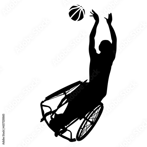 Silhouette of a wheelchair basketball player
