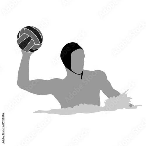 Illustration of a man throwing a water polo ball