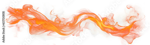 Burning raging fire. Long horizontal flames isolated illustration