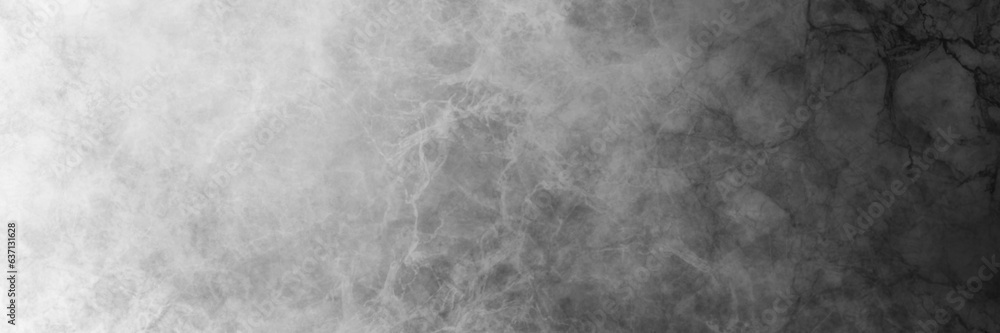 Fototapeta premium Black and white background, watercolor painted marbled texture grunge, abstract misty illustration with wispy smoke, abstract cloudy banner or website header design