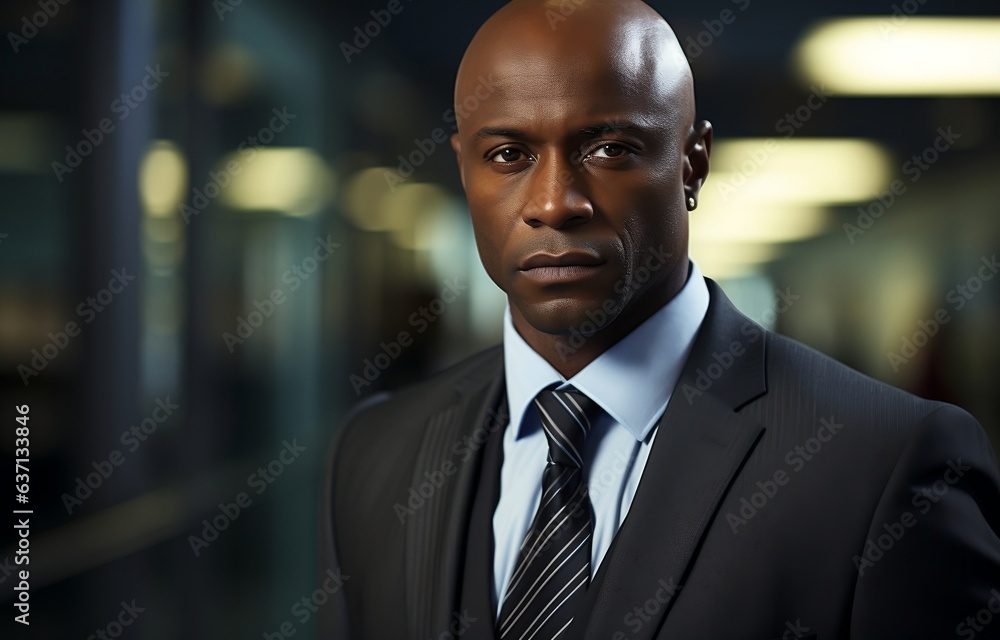 businessman Afro American. A bald afro american CEO. businessman Afro American. A bald afro american CEO.