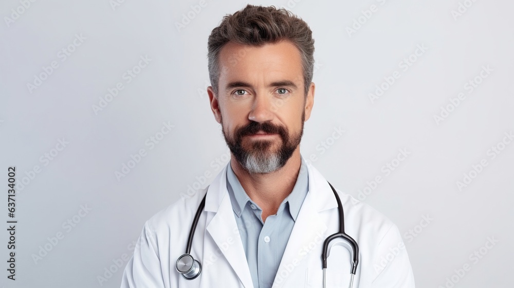 Smiling Doctor in Professional Attire with Stethoscope Smiling Doctor in Professional Attire with Stethoscope