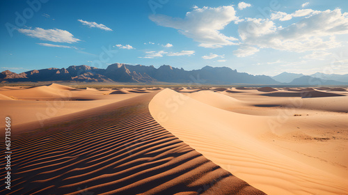 Dunes in the desert in the morning