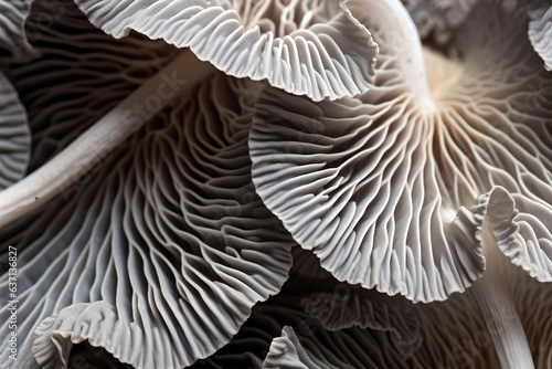 Fungi Detail: Closeup View of Mushroom Gills