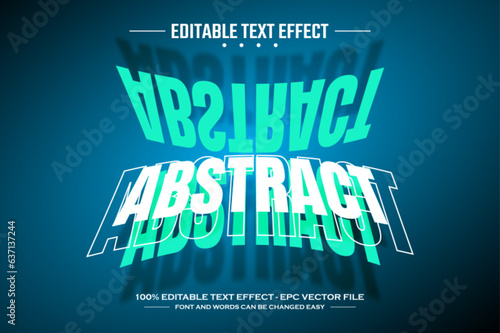 Abstract 3D editable text effect template