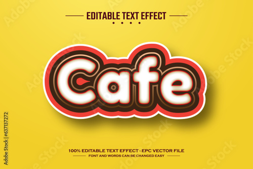 Cafe 3D editable text effect template