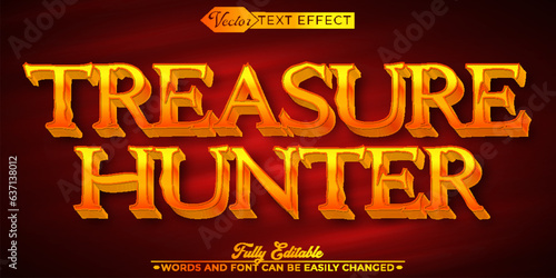 Cartoon Treasure Hunter Vector Editable Text Effect Template