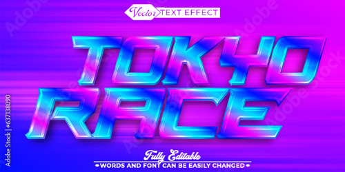 Tokyo Race Drift Vector Editable Text Effect Template