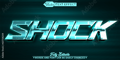 Shiny Turuoise, Shock Vector Editable Text Effect Template