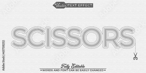 Paper Scissors Cut Vector Editable Text Effect Template