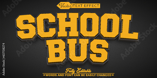 Yellow Cartoon School Bus Editable Text Effect Template