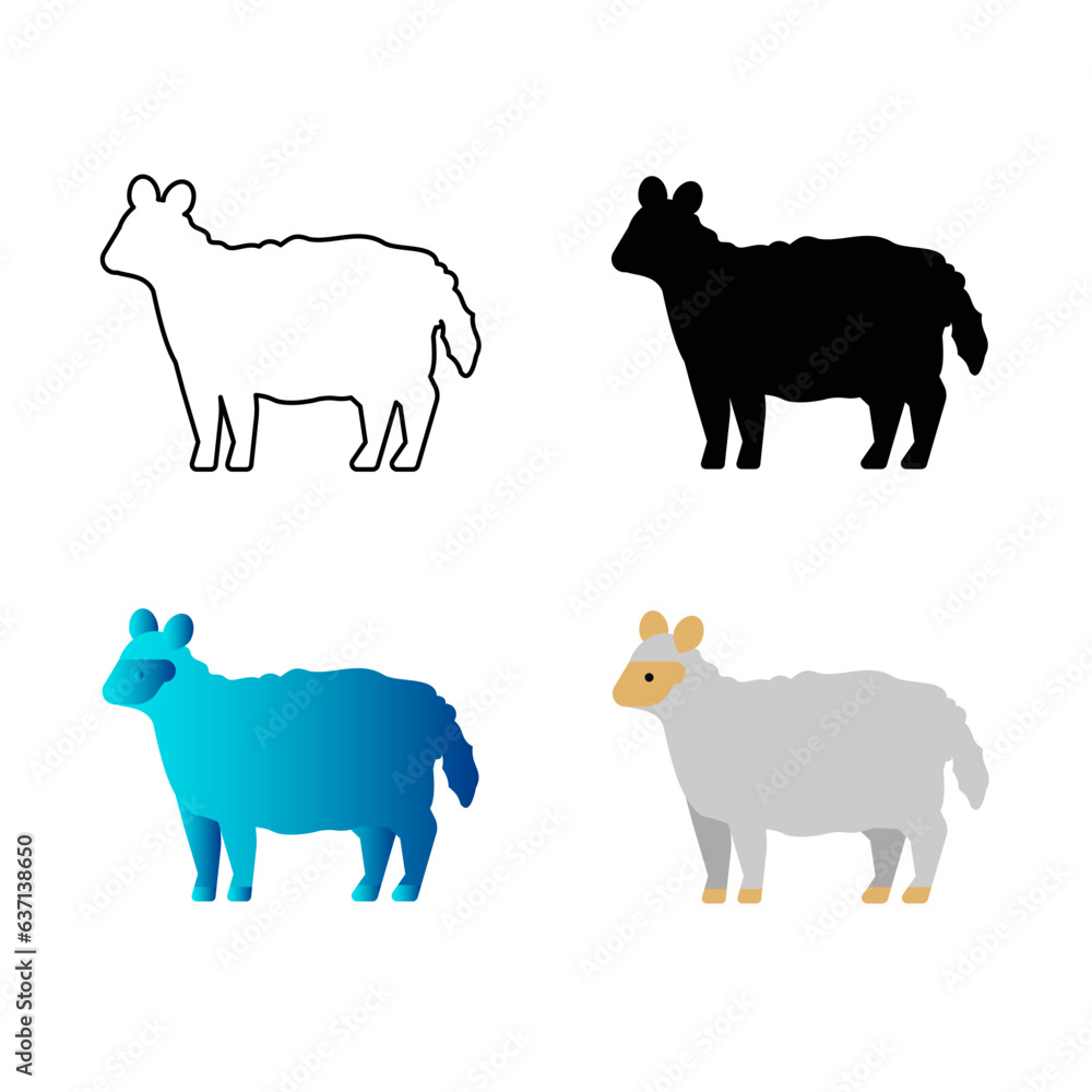 Fototapeta premium Abstract Flat Sheep Animal Silhouette Illustration