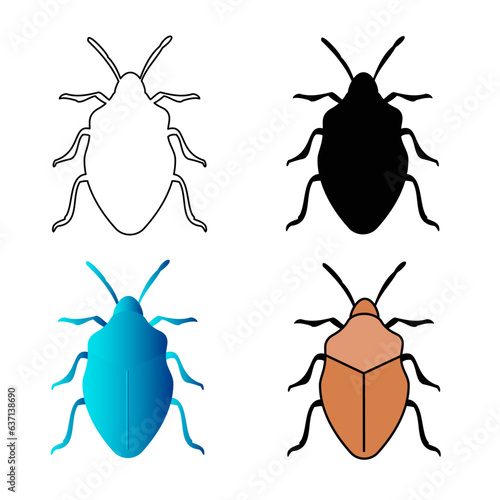 Abstract Flat Stink Bug Insect Silhouette Illustration © Vectoro