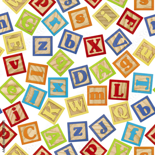 A 3D illustration of Random Alphabet Blocks with no background © mauro53