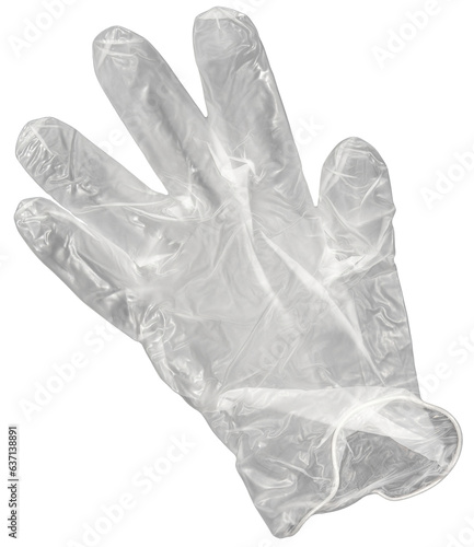 A transparent plastic glove with no background