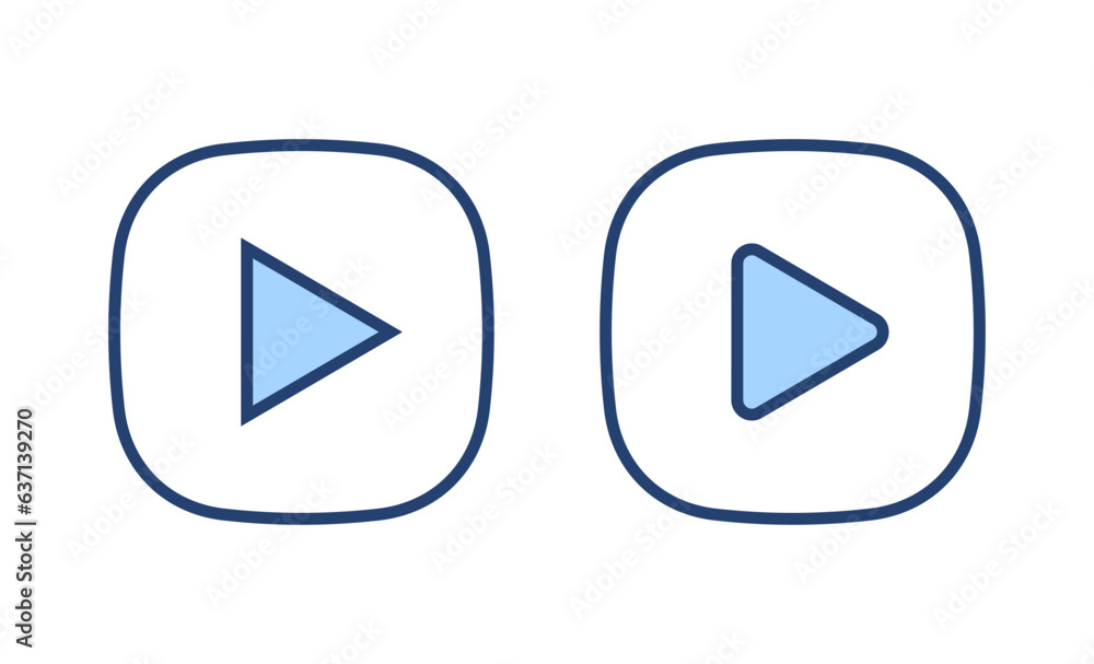 Play icon vector. Play button sign and symbol Play icon vector. Play button sign and symbol