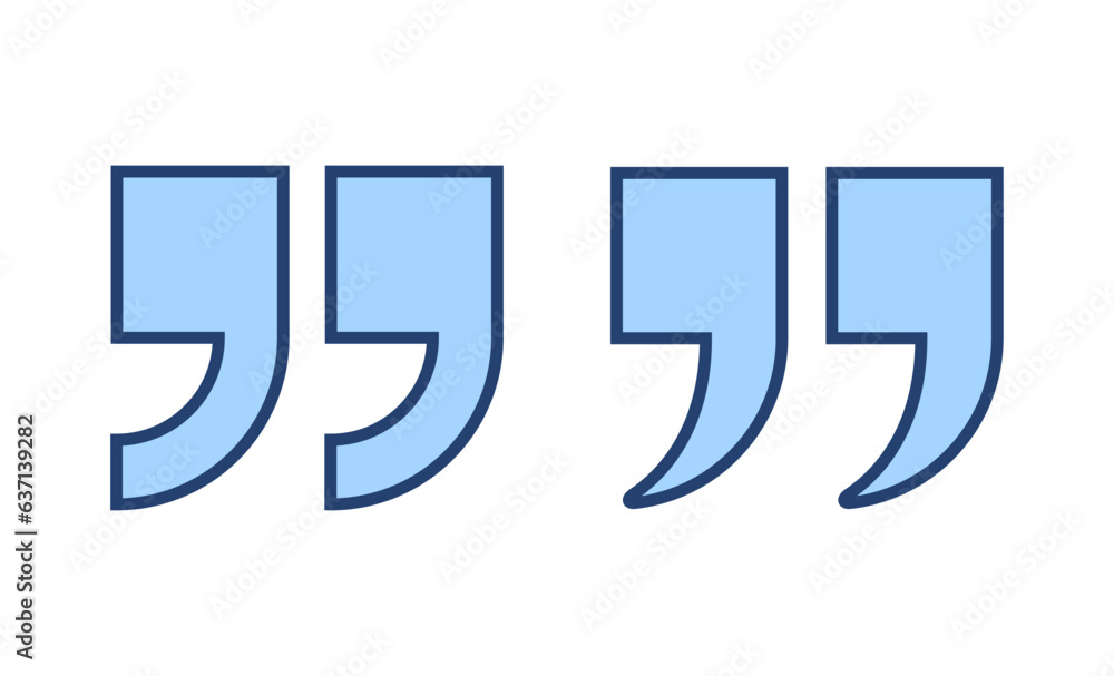 Quote icon vector. Quotation mark sign and symbol Quote icon vector. Quotation mark sign and symbol