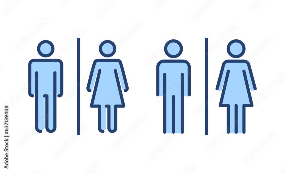 Toilet icon vector. Girls and boys restrooms sign and symbol. bathroom sign. wc, lavatory Toilet icon vector. Girls and boys restrooms sign and symbol. bathroom sign. wc, lavatory