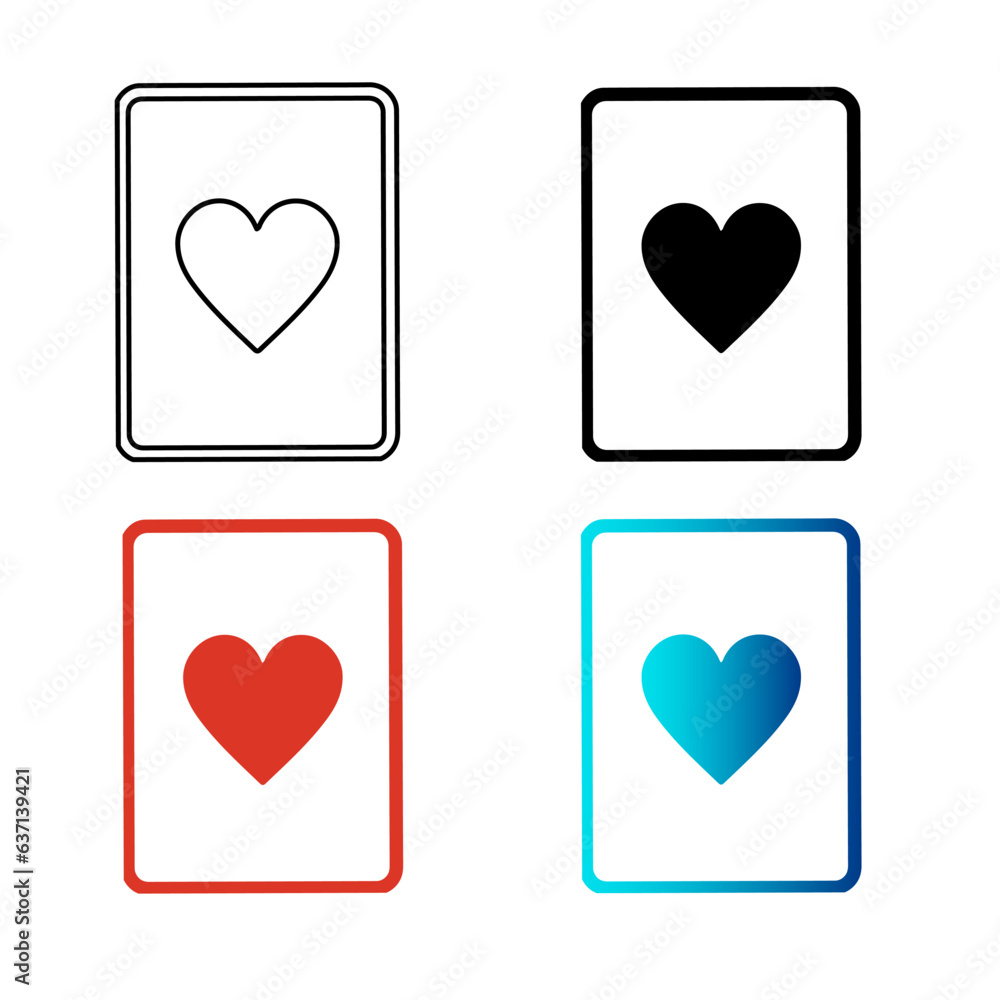 Abstract Heart Playing Card Silhouette Illustration Abstract Heart Playing Card Silhouette Illustration