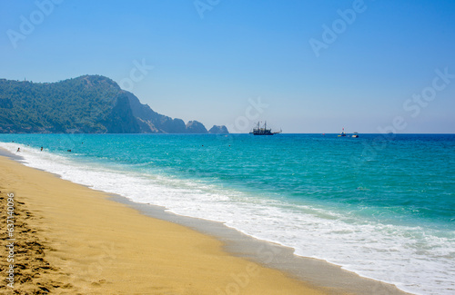 cleopatra beach in alanya. beautiful beach with sea and sand