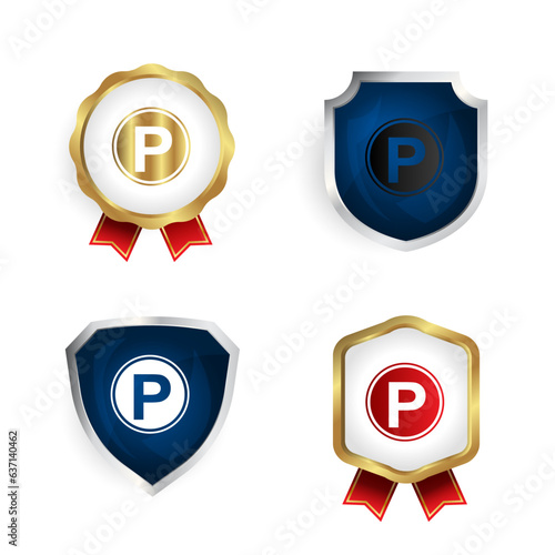Abstract Parking Badge and Label Collection
