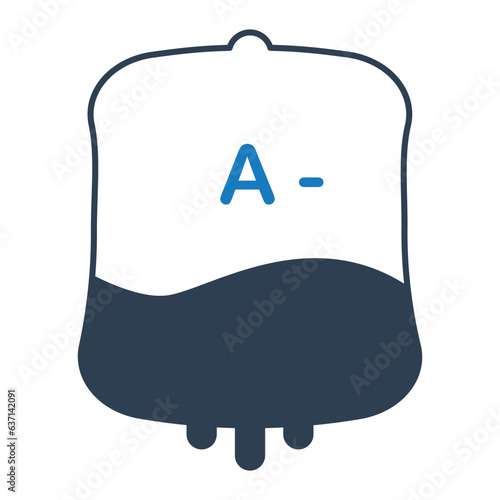 Blood group A-  icon isolated on white background. blood types vector illustration with blood bag.
