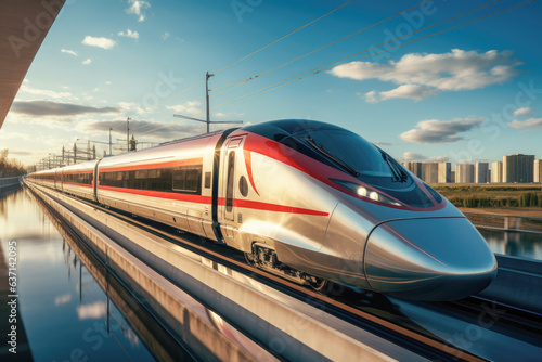 High-speed train with streamlined design and impressive velocity