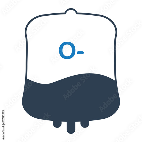 Blood group O-  icons isolated on white background. blood types vector illustration with blood bag.