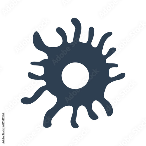 Dendritic white blood cells icon flat style isolated on white background. Medical icon Vector illustration.