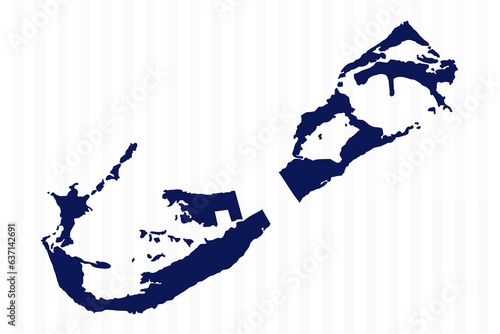 Flat Simple Bermuda Vector Map
