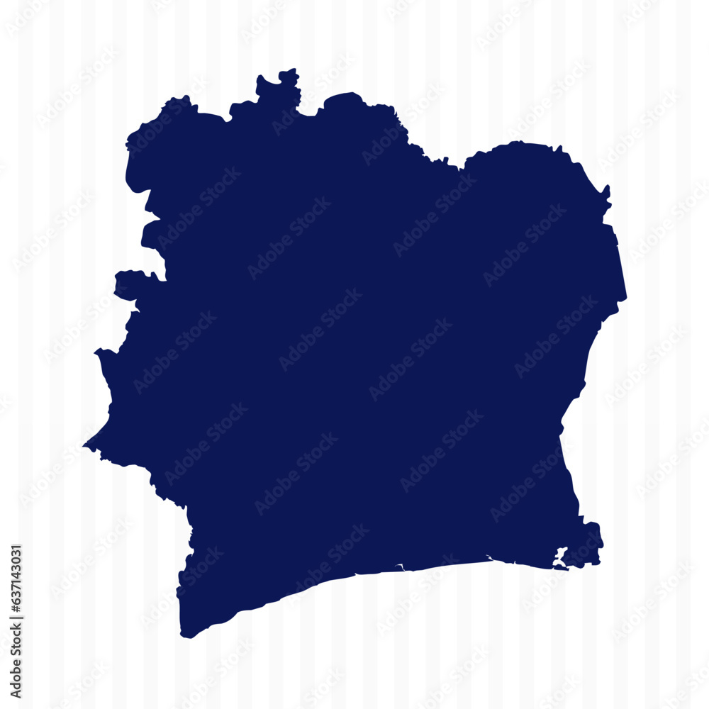 Flat Simple Ivory Coast Vector Map