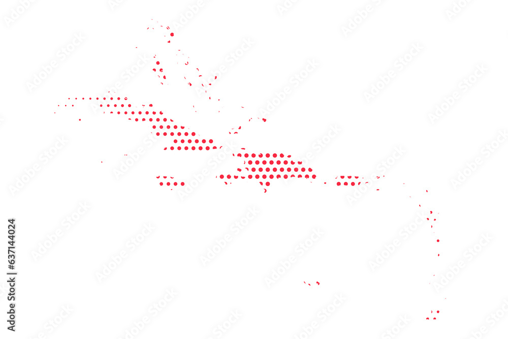 Vector Caribbean Dotted Map Illustration Vector Caribbean Dotted Map Illustration