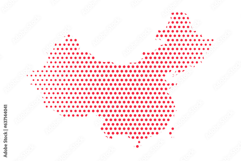 Vector China Dotted Map Illustration