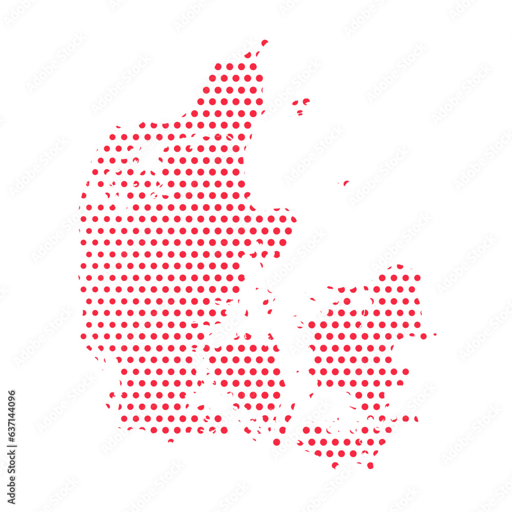 Obraz premium Vector Denmark Dotted Map Illustration