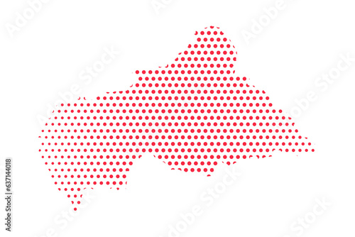Vector Central African Republic Dotted Map Illustration