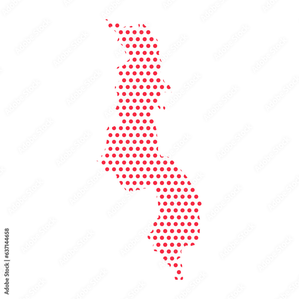 Vector Malawi Dotted Map Illustration
