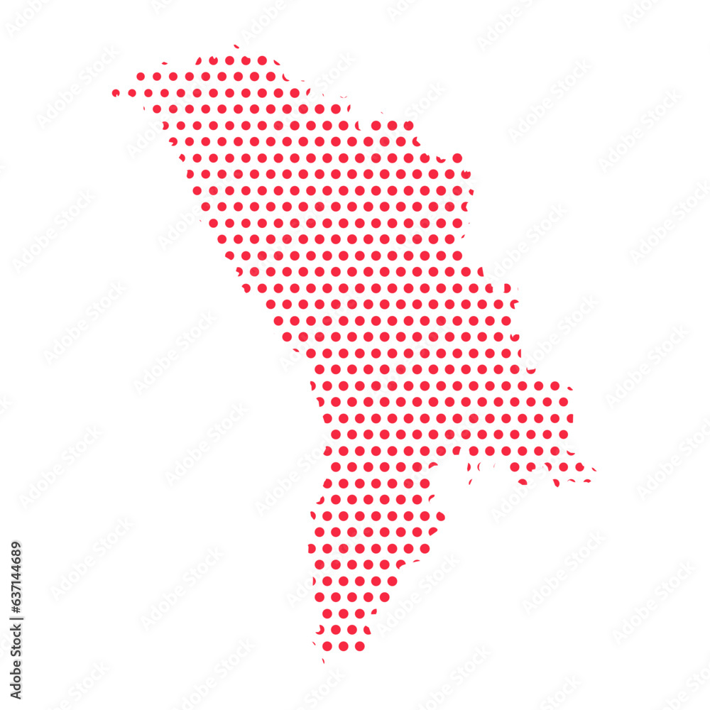 Fototapeta premium Vector Moldova Dotted Map Illustration