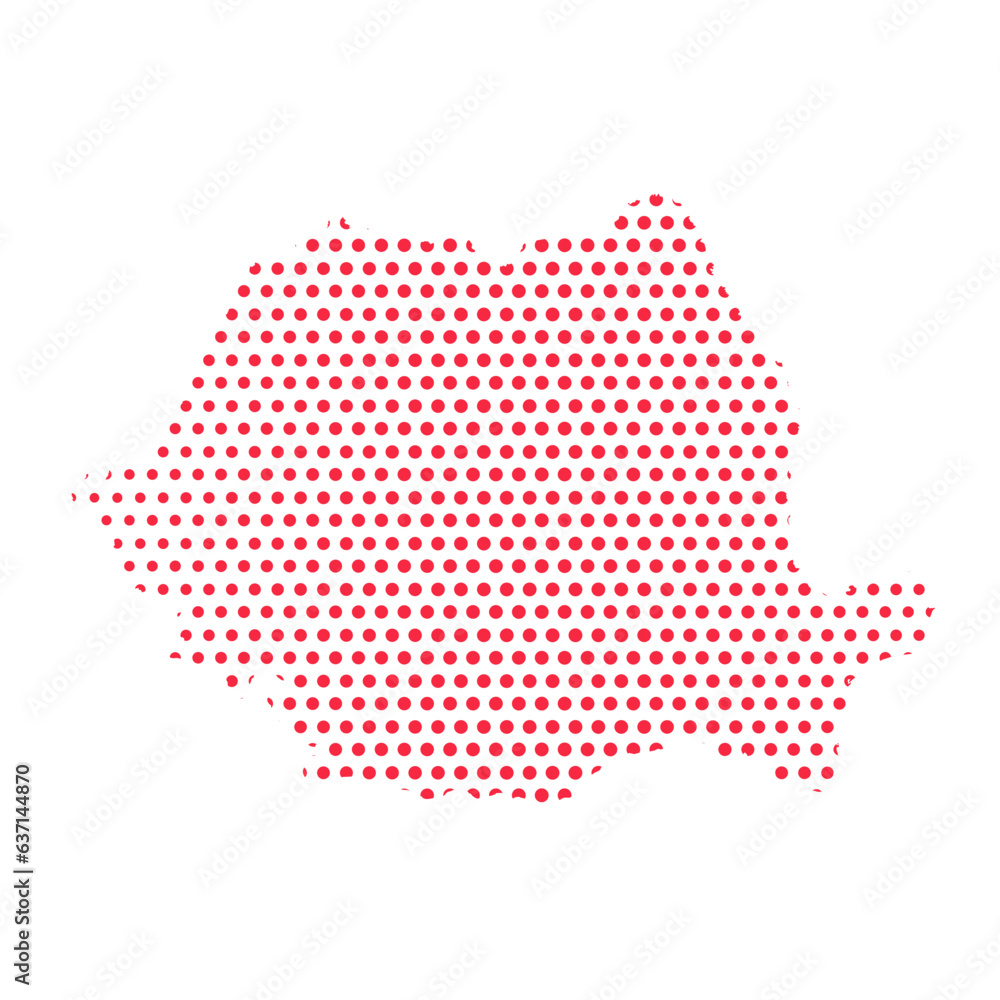 Vector Romania Dotted Map Illustration