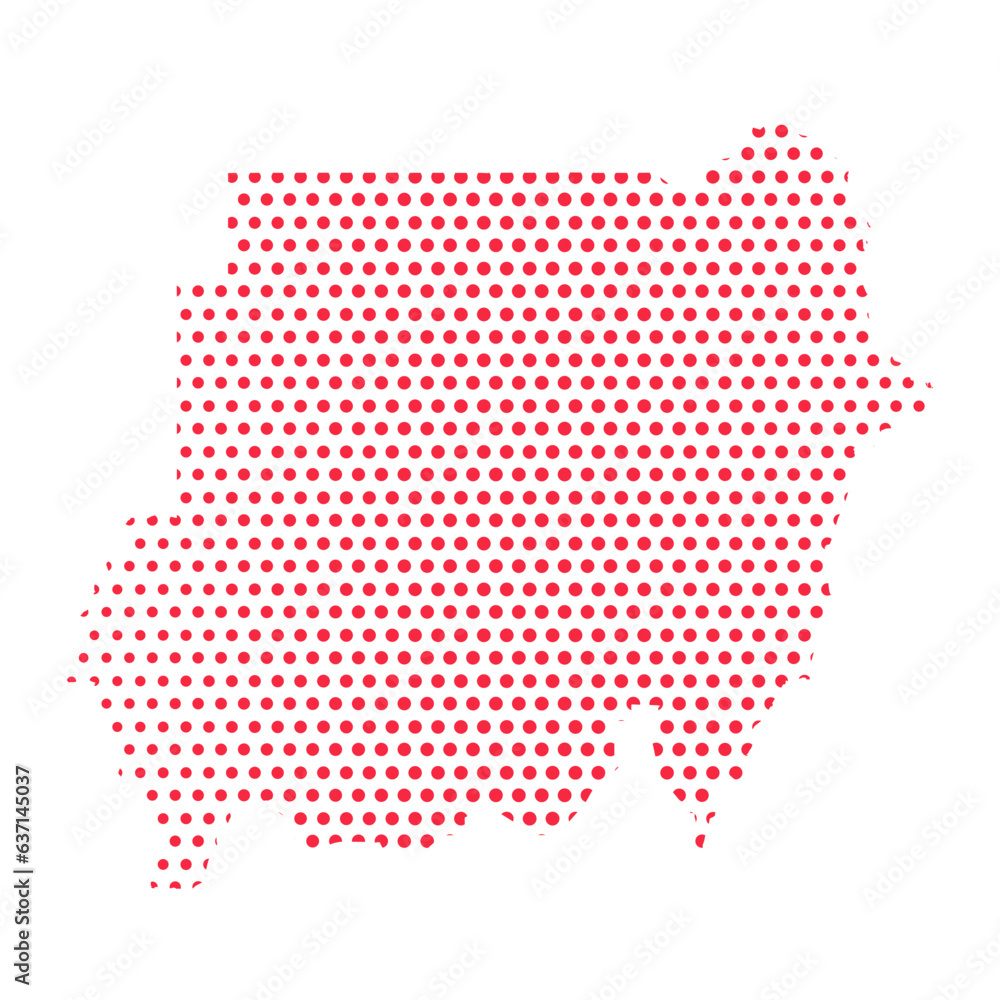 Vector Sudan Dotted Map Illustration