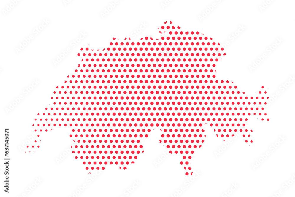 Fototapeta premium Vector Switzerland Dotted Map Illustration