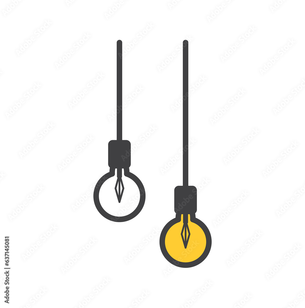 Obraz premium Ceiling lamp sign. Interior illuminate light symbol. Classic flat style. Quality design element. Simple chandelier icon. 