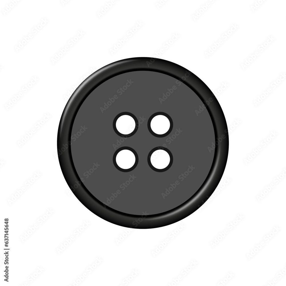 Vector large plastic clothes button isolated on white background Vector large plastic clothes button isolated on white background