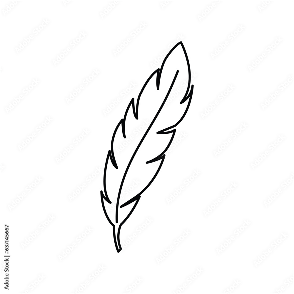 Obraz premium Feather icon on white background. Vector flat illustration on white background..eps