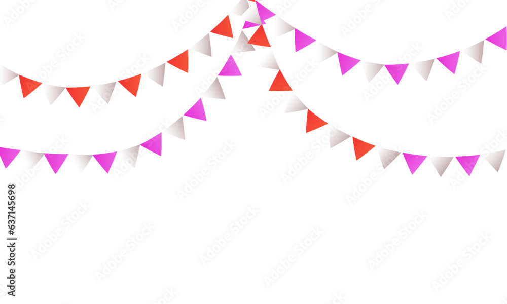 Vector set of carnival, flag garlands for a holiday