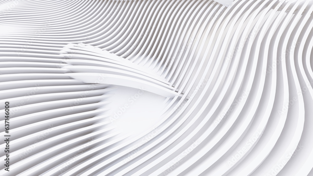 Abstract Curved Shapes. White Circular Background. Abstract Curved Shapes. White Circular Background.