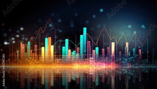 market chart of business increase stock graph
